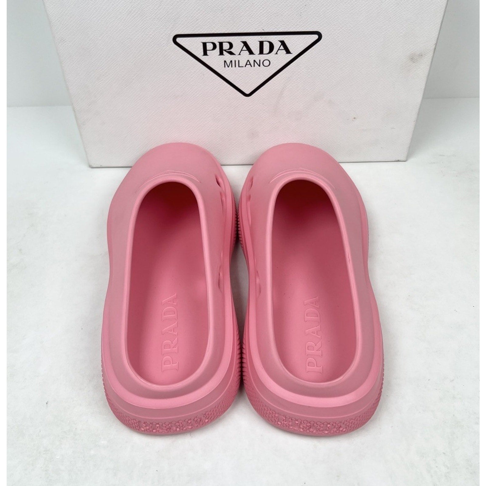 Size 35EU/5W - Prada Rubber Pink Mule Clogs NEW