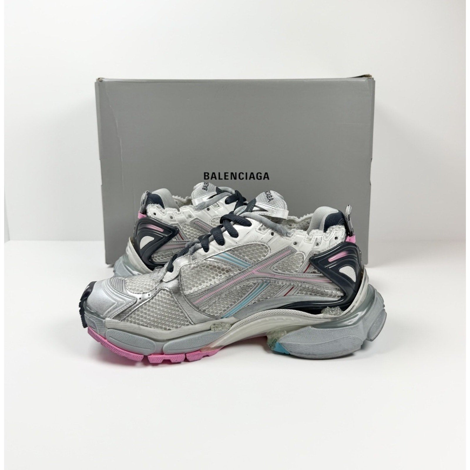 Size 42EU/9US - Balenciaga Runner Grey Pink Blue NEW
