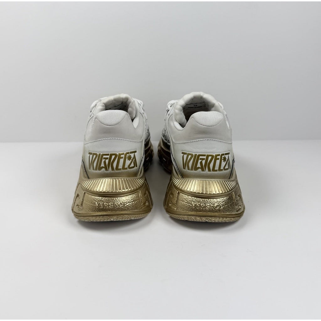 Size 40EU/7US - Versace Trigreca White Gold Sneakers NEW