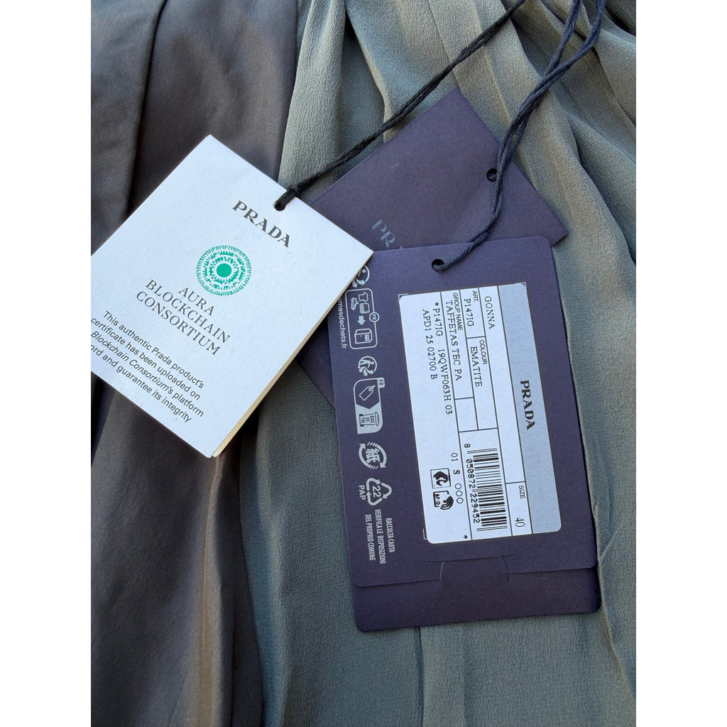 Size EU 40/Small/4US - Prada Technical taffeta patchwork skirt NEW