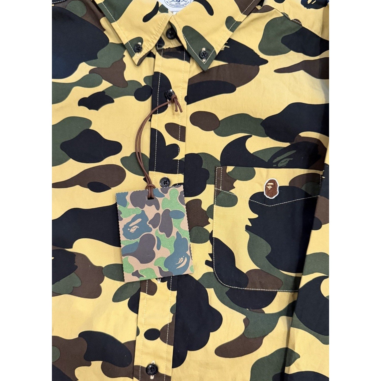 Size L - Bape Camo Button Up Camo Long Sleeve Shirt NEW!