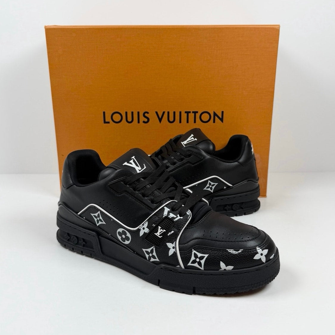 Size 7.5UK/8.5US - Louis Vuitton Black Leather Trainers