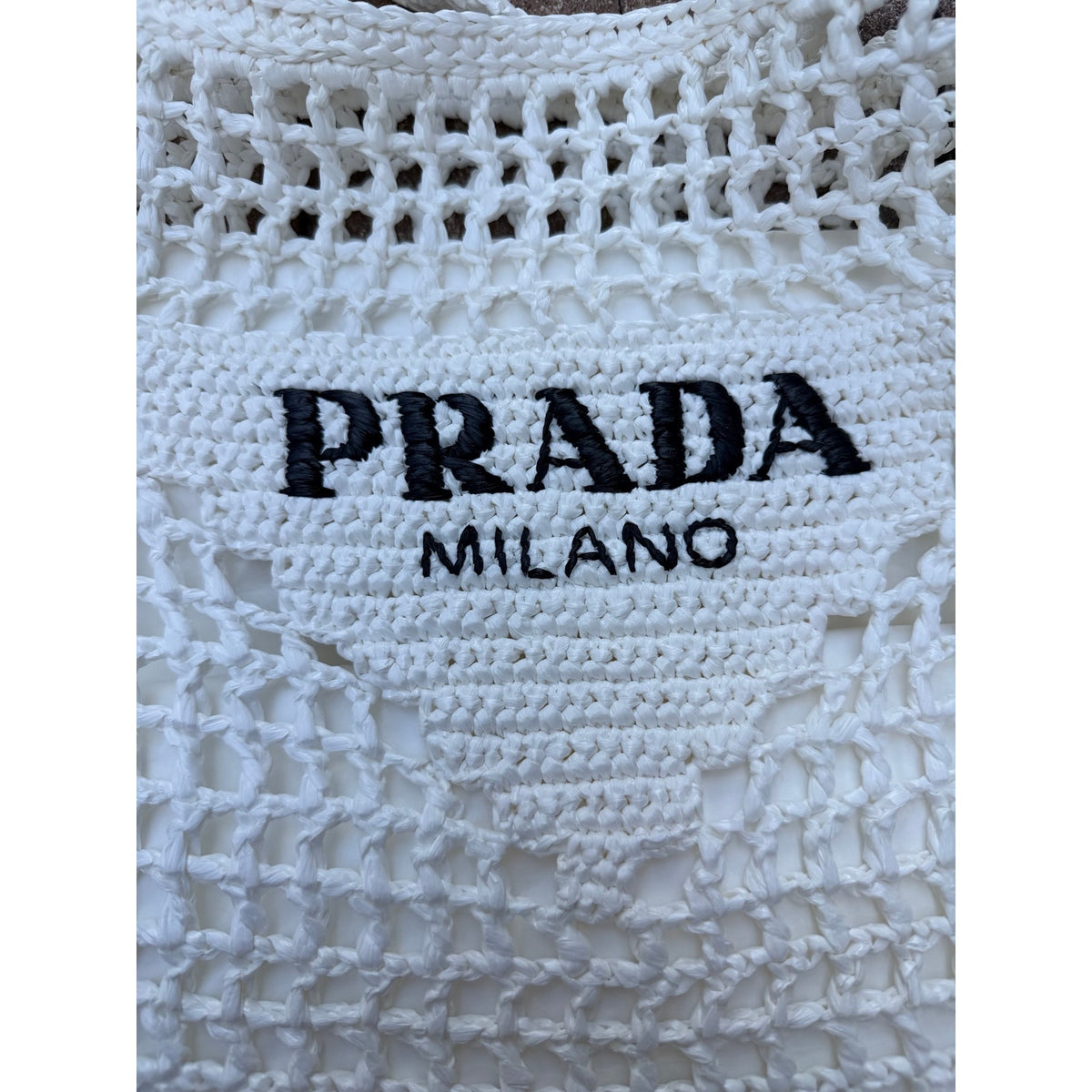 Prada Raffia Tote Bag White NEW