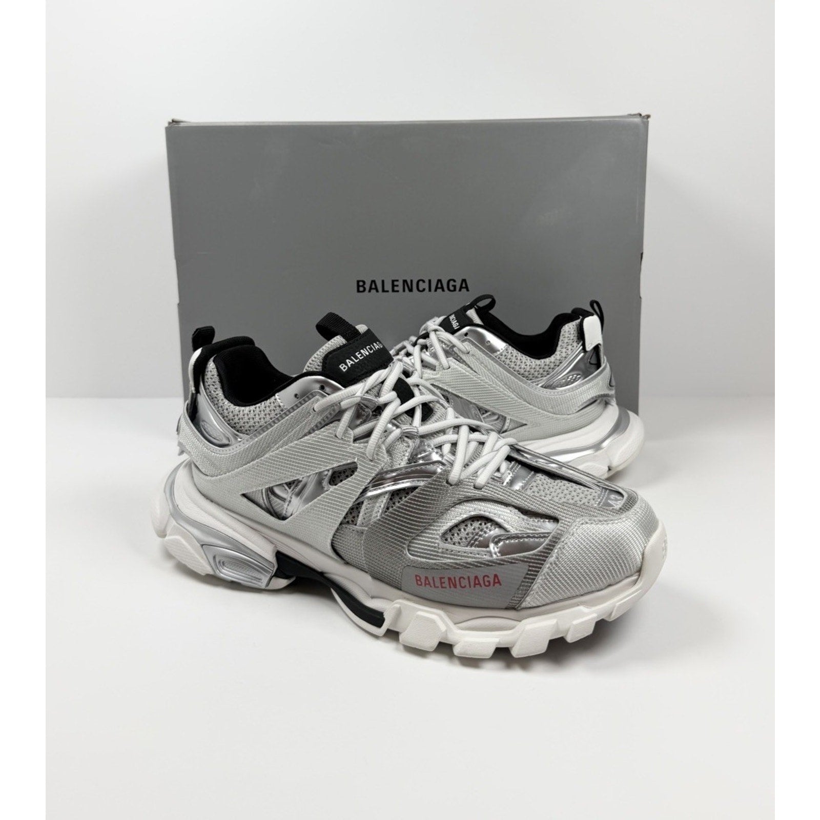 Size 43EU/10US - Balenciaga Track Metallic Silver NEW