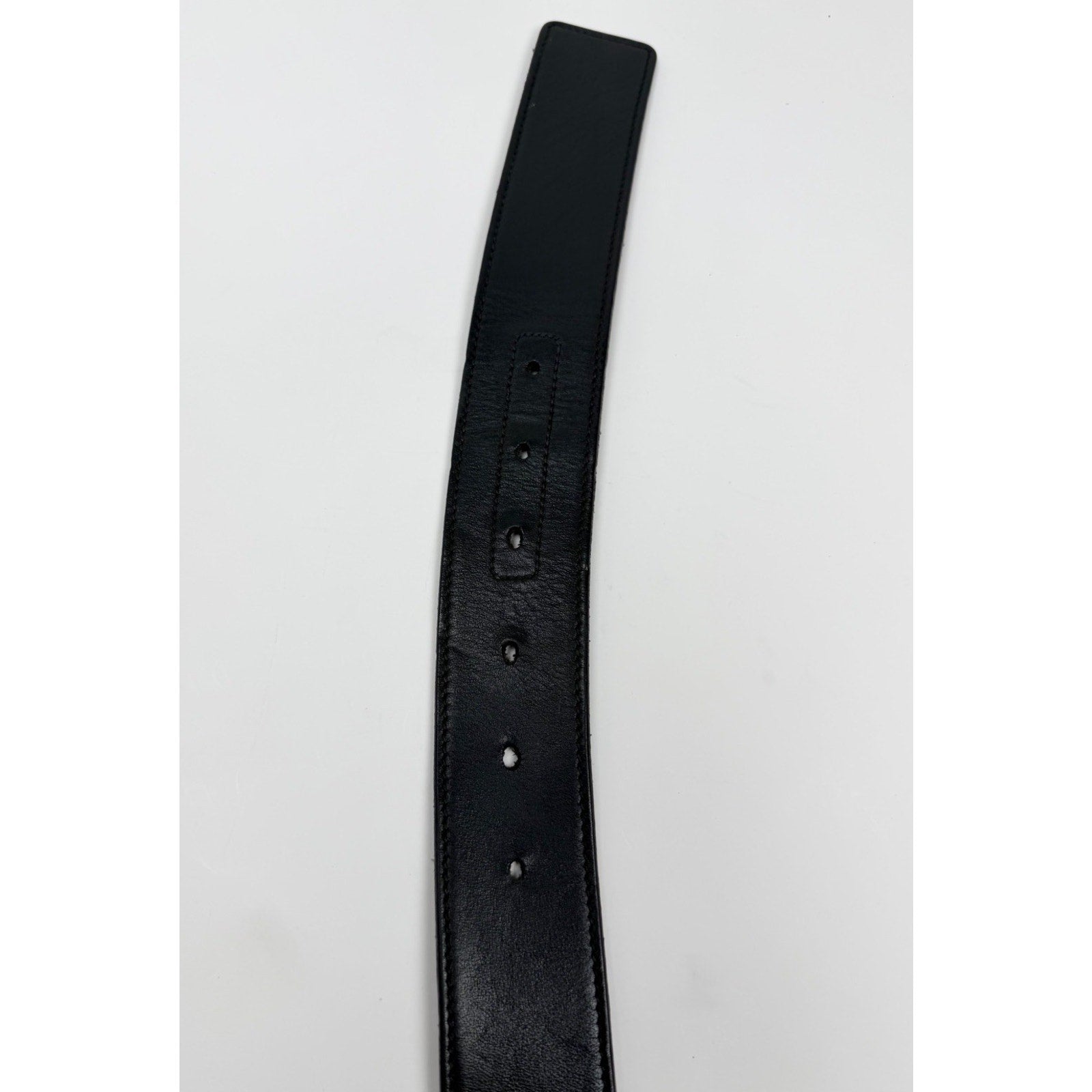 Size 100/40 - Gucci Black Silver Leather Interlocking G Buckle