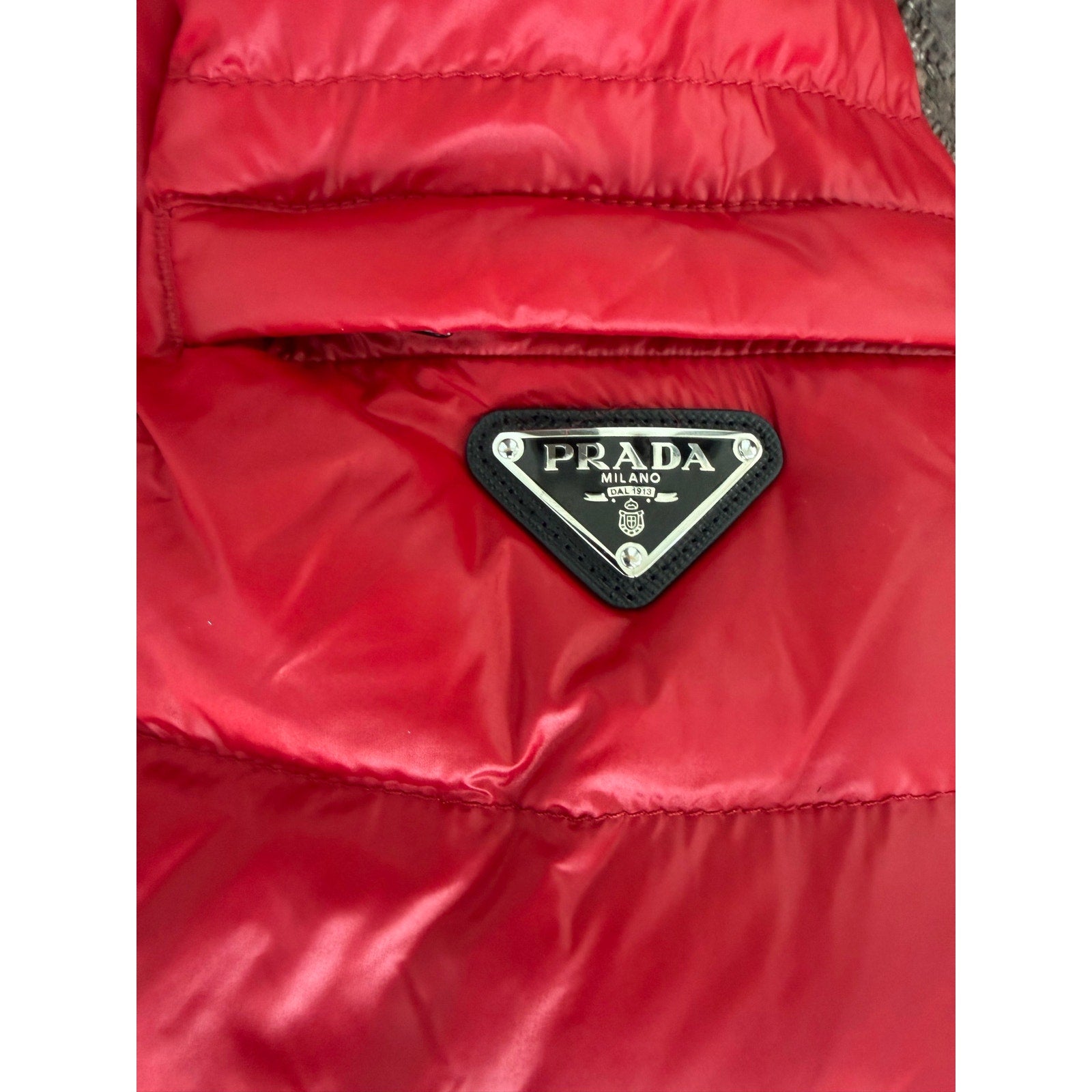 Size M - Prada Black Red Puffer Jacket Retail $3,000!