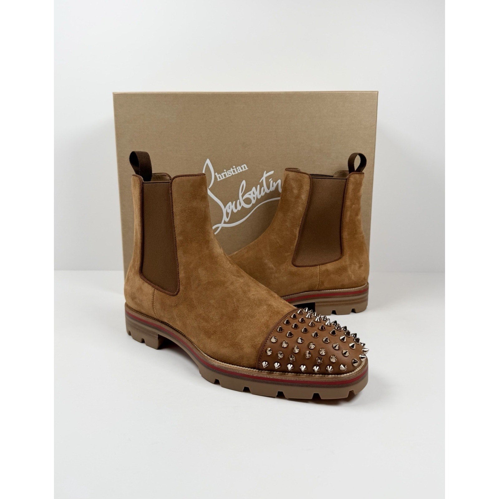 Size 7.5US - Christian Louboutin Melon Spikes Boots NEW