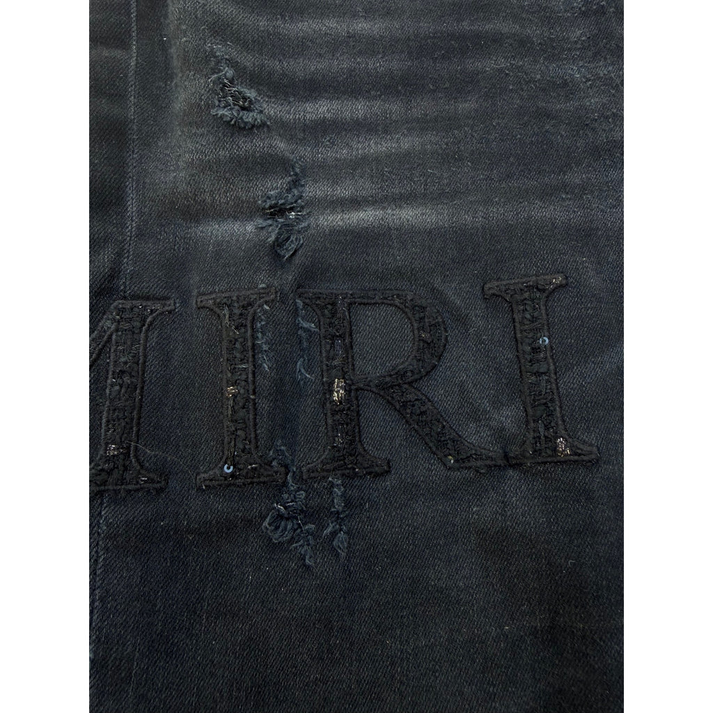 Size 38 - Amiri Distressed Black Gold Flake Jeans