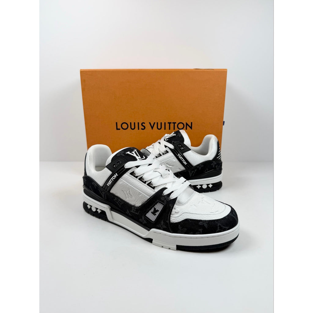 Size 10.5UK/12US - Louis Vuitton Black White Trainer NEW
