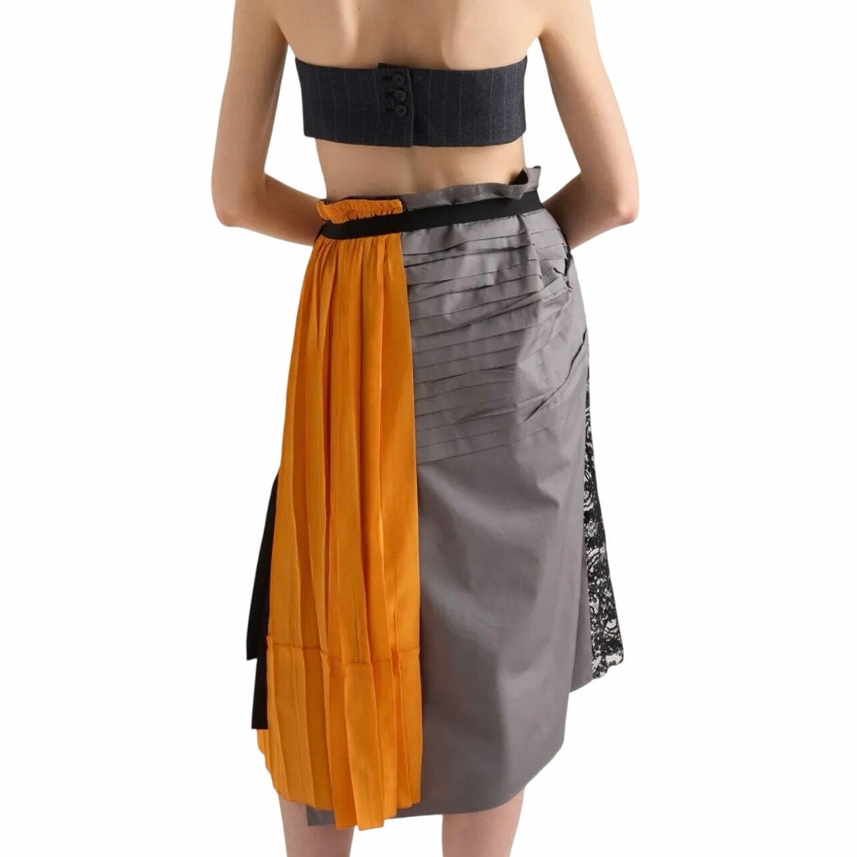 Size 36/US 0 (XS) Prada Technical taffeta patchwork skirt NEW