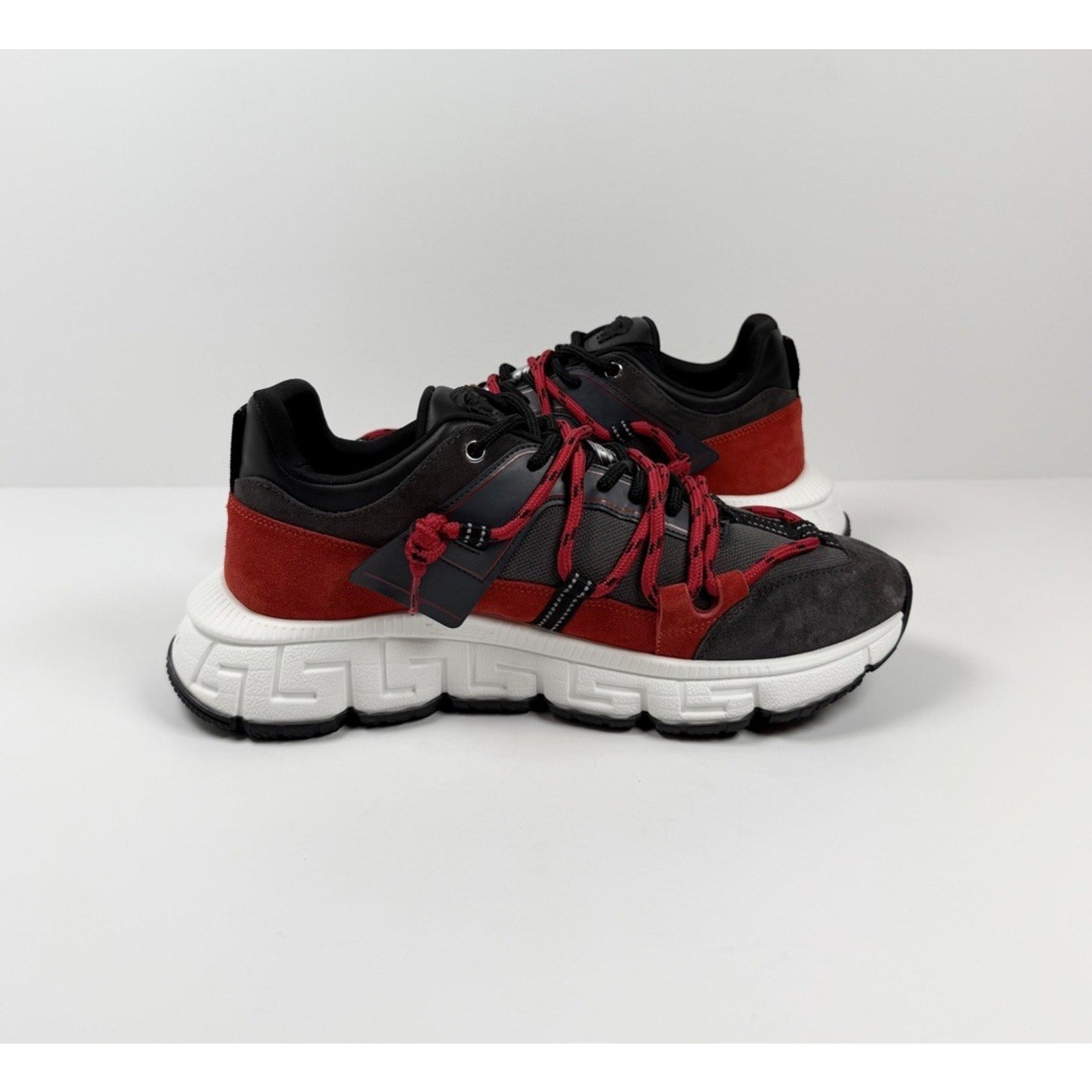 Size 41EU/8US - Versace Trigreca Black Red Sneakers NEW!