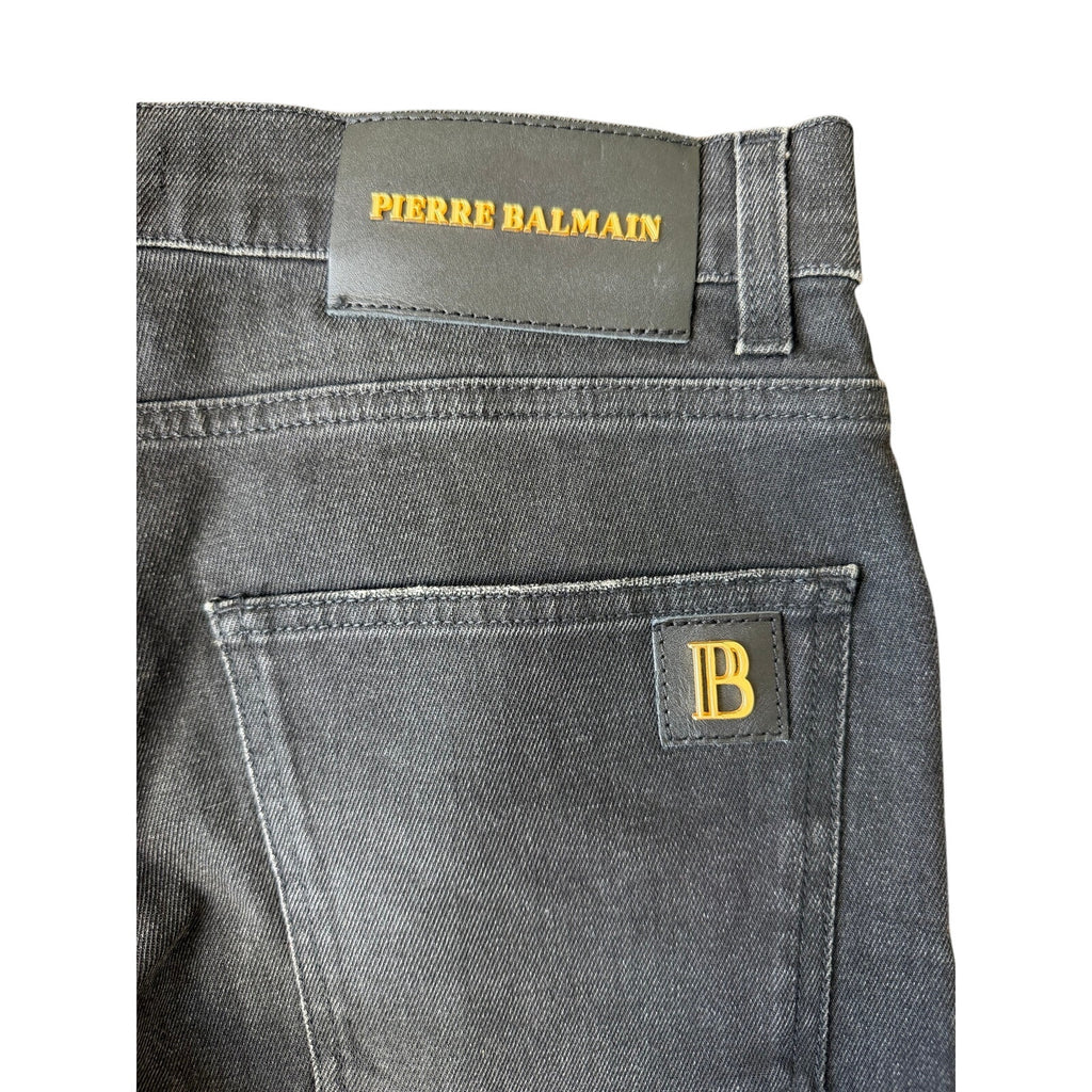 Size 34 - Balmain Waxed Biker Denim Jeans