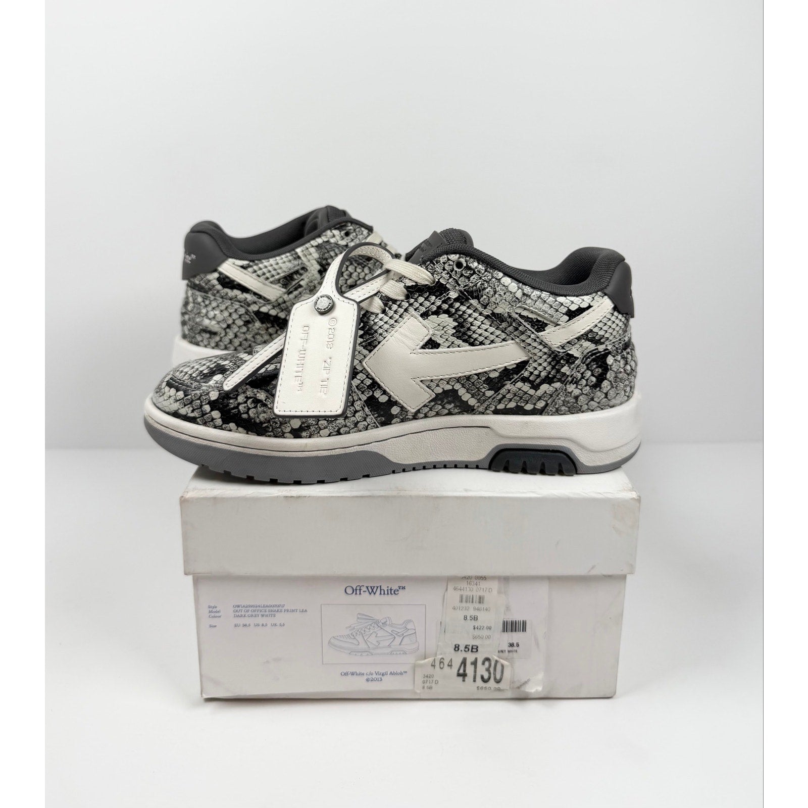 Size 8.5 Women - Off-White Out Of Office Python Skin