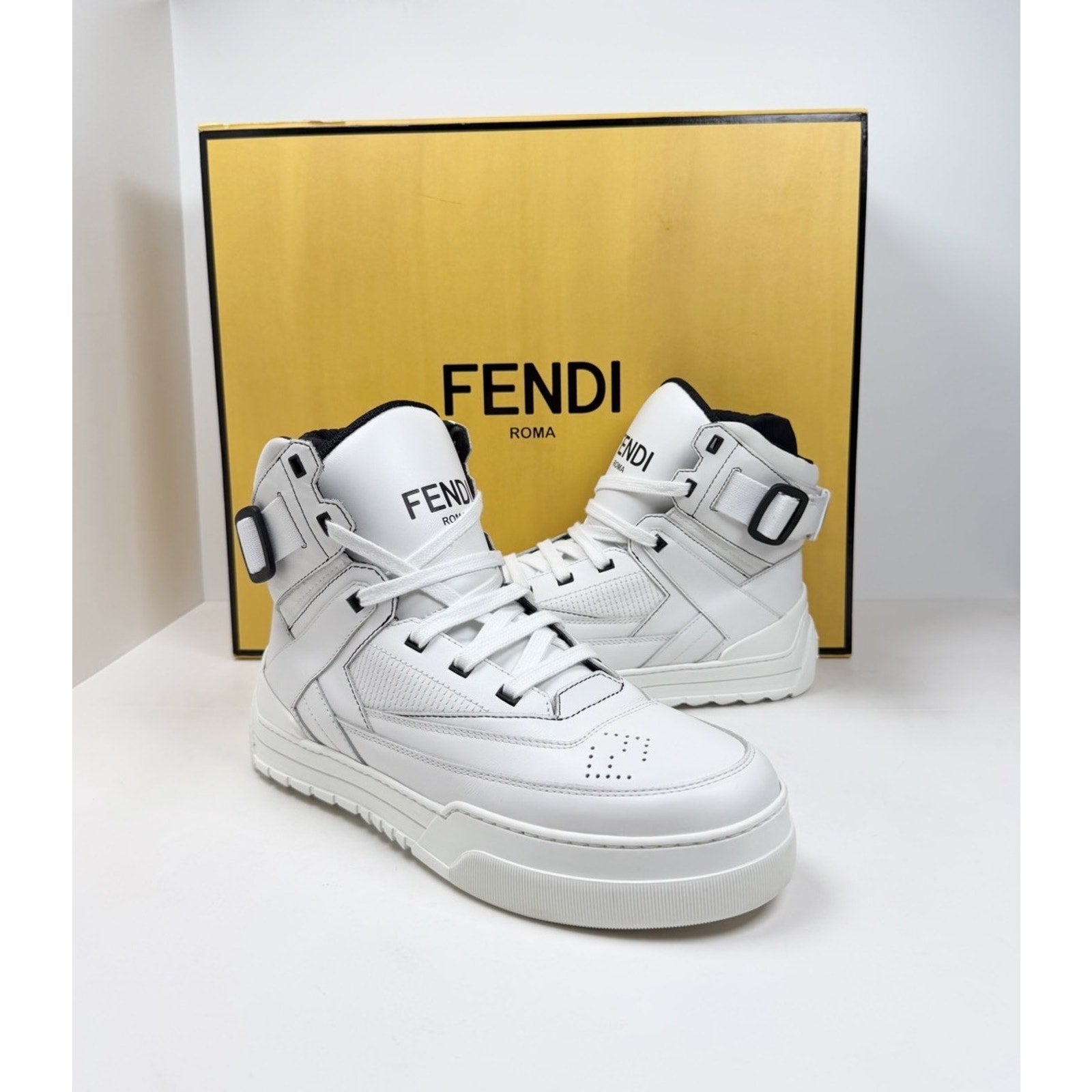 Size 8UK/9US - Fendi Vitello Logo Leather High Like New