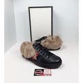 Size 11US - Gucci Ace Web Embroidered Fur/Leather NEW