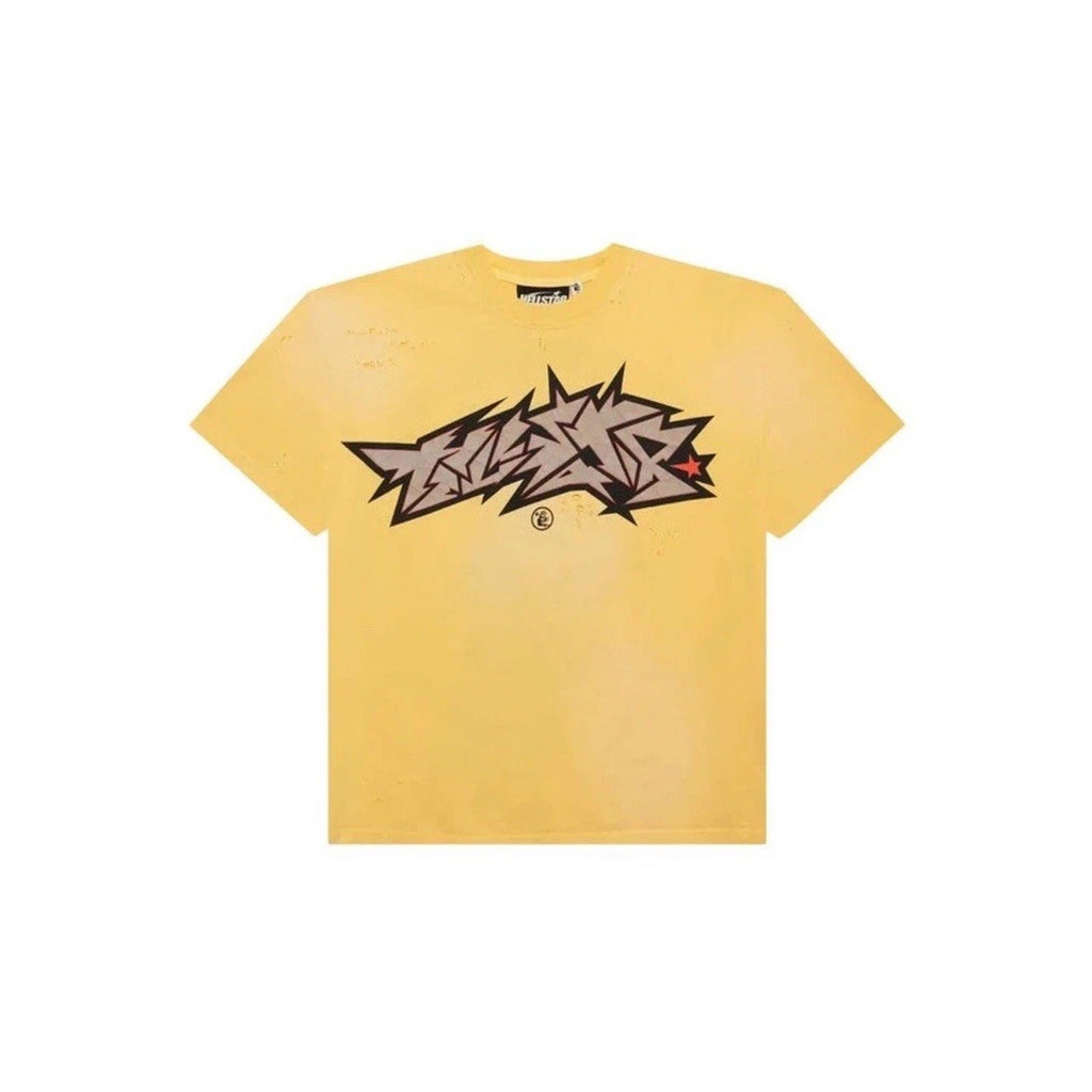 Size M - Hellstar Crack Print Faded Distressed NEW