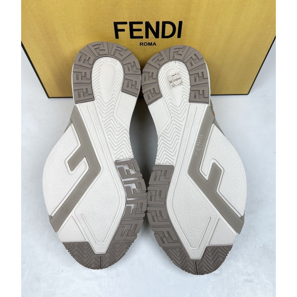 Size 6UK/7US - Fendi Flow Beige Nylon Low NEW
