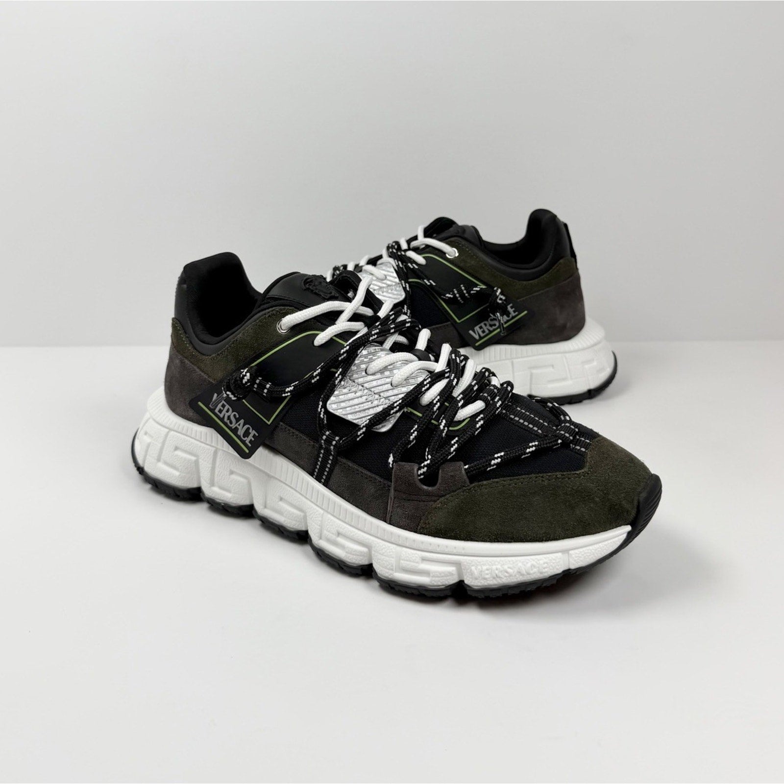Size 46EU/13US - Versace Trigreca Olive Green NEW!