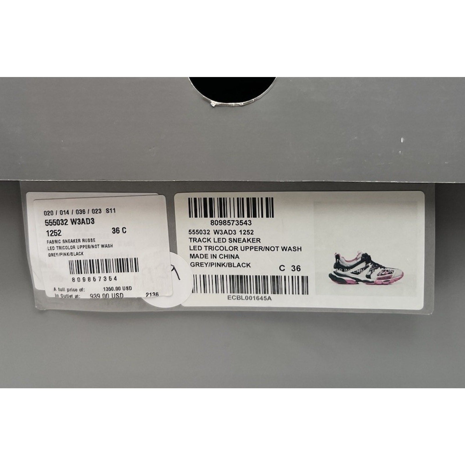 Size 36EU/6W - Balenciaga Track Pink LED NEW