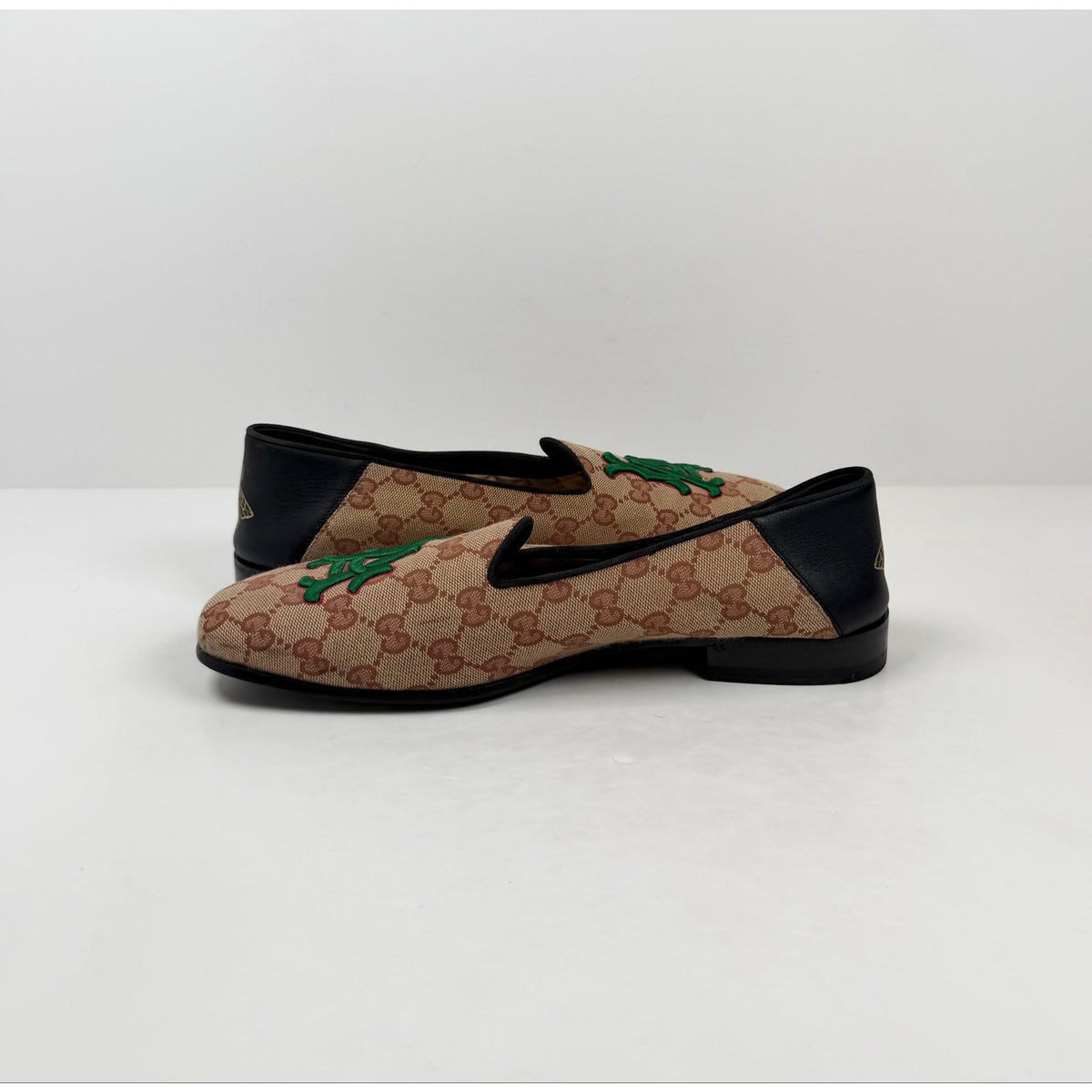 Size 8US - Gucci Monogram Canvas Loafers