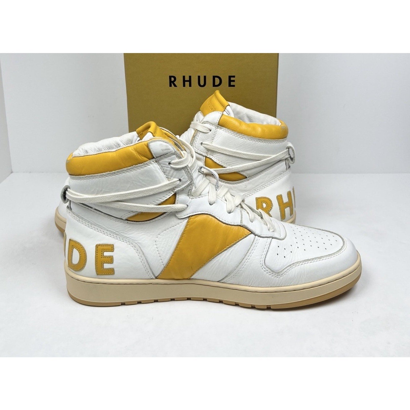 Size 10US - Rhude Yellow Rhecess Leather High NEW