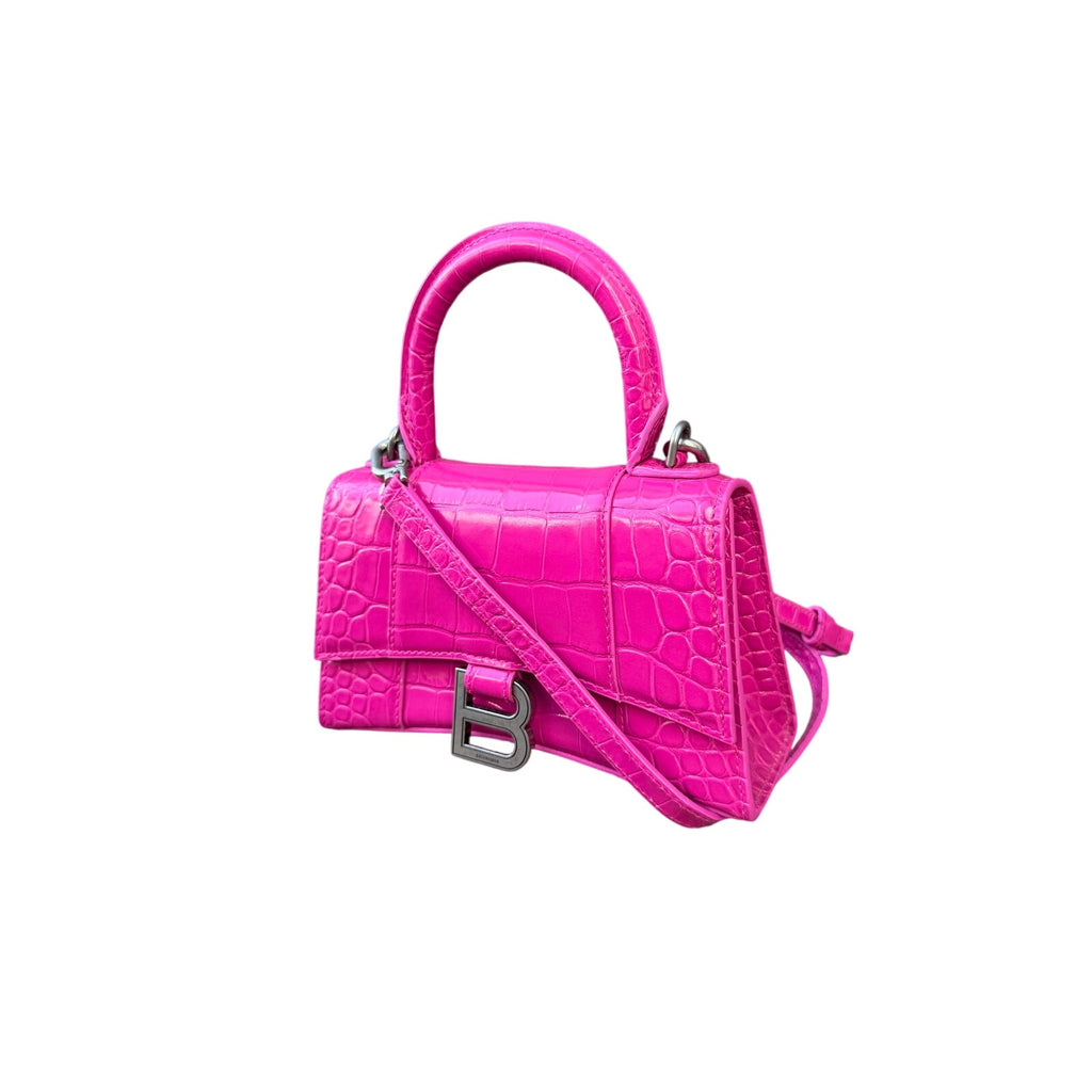 Balenciaga Croc Leather XS Hourglass Top Handle Bag NEW