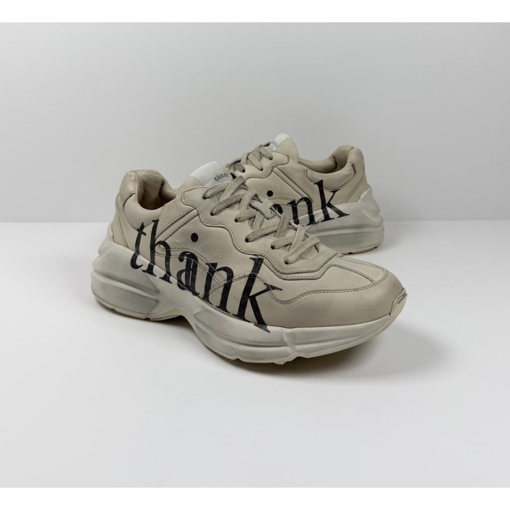 Size 8.5US - Gucci Rhyton Think/Thank Leather Sneakers