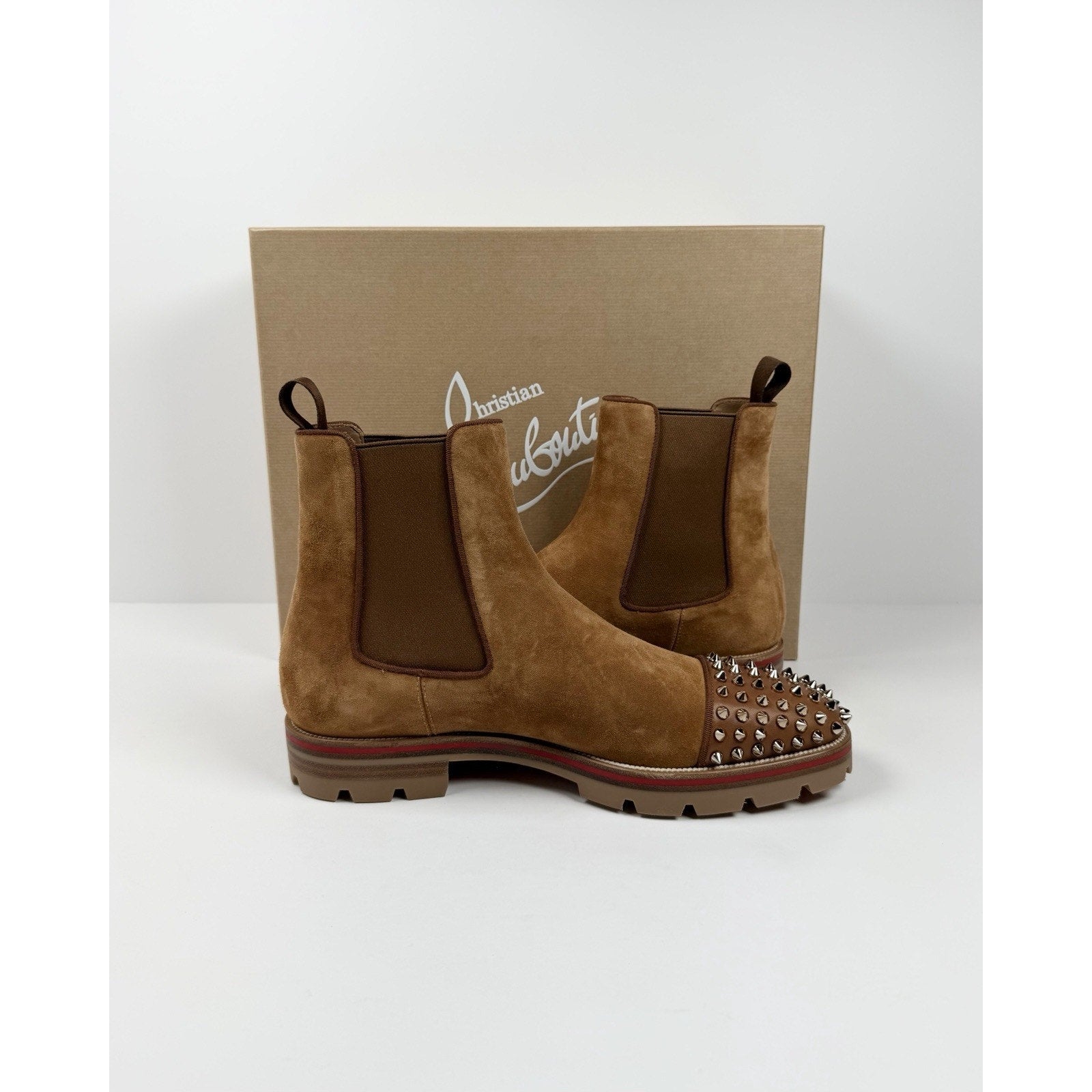 Size 7.5US - Christian Louboutin Melon Spikes Boots NEW
