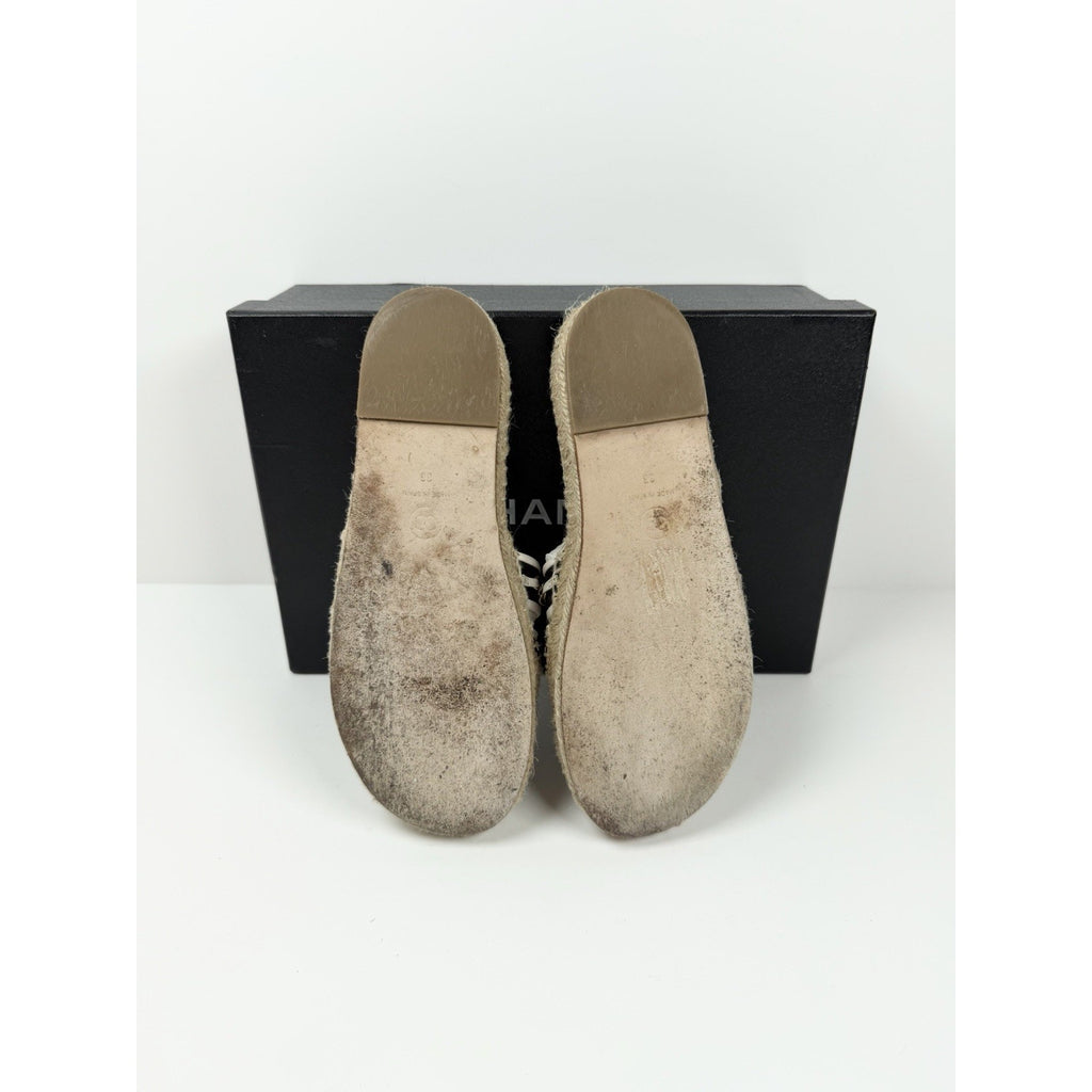 Size 36EU/6W - Chanel Chain Link Leather Espadrilles