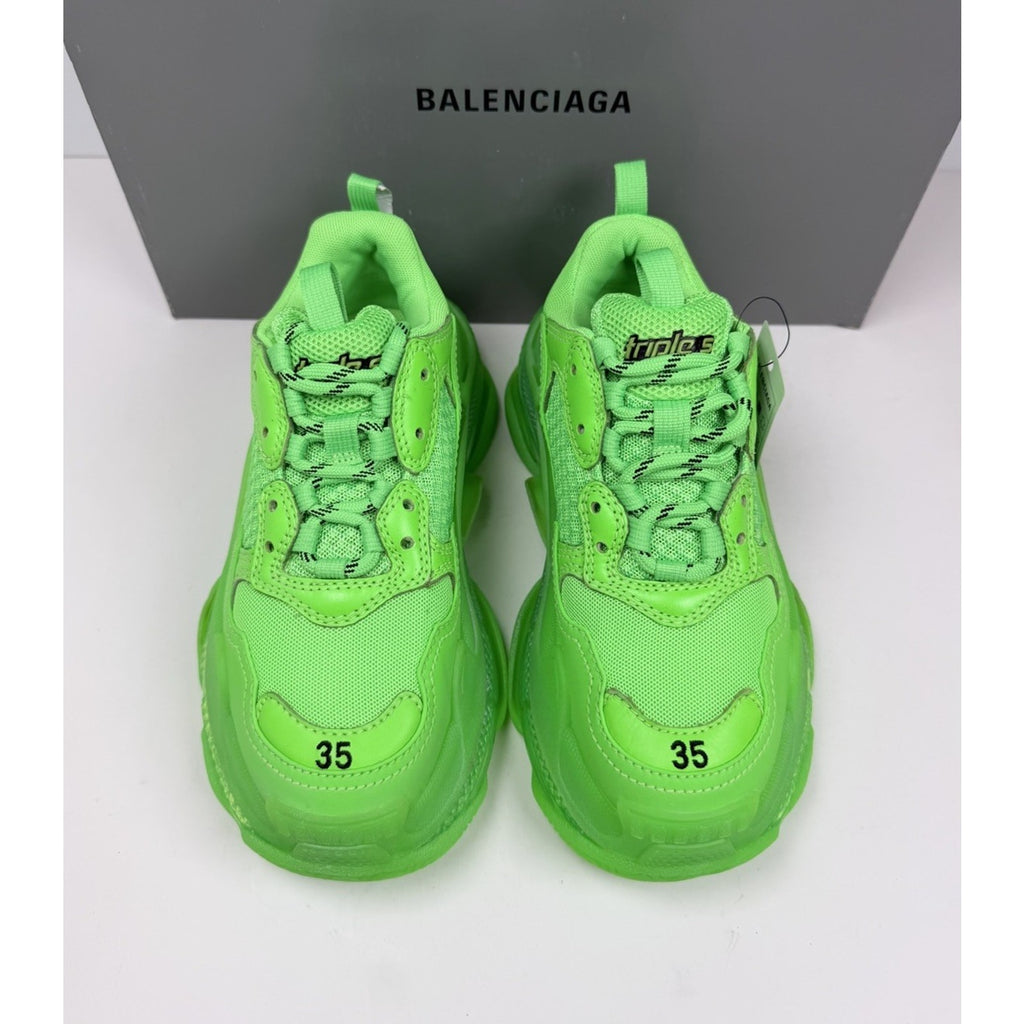 Size 35EU/5W - Balenciaga Triple S Fluo Green NEW