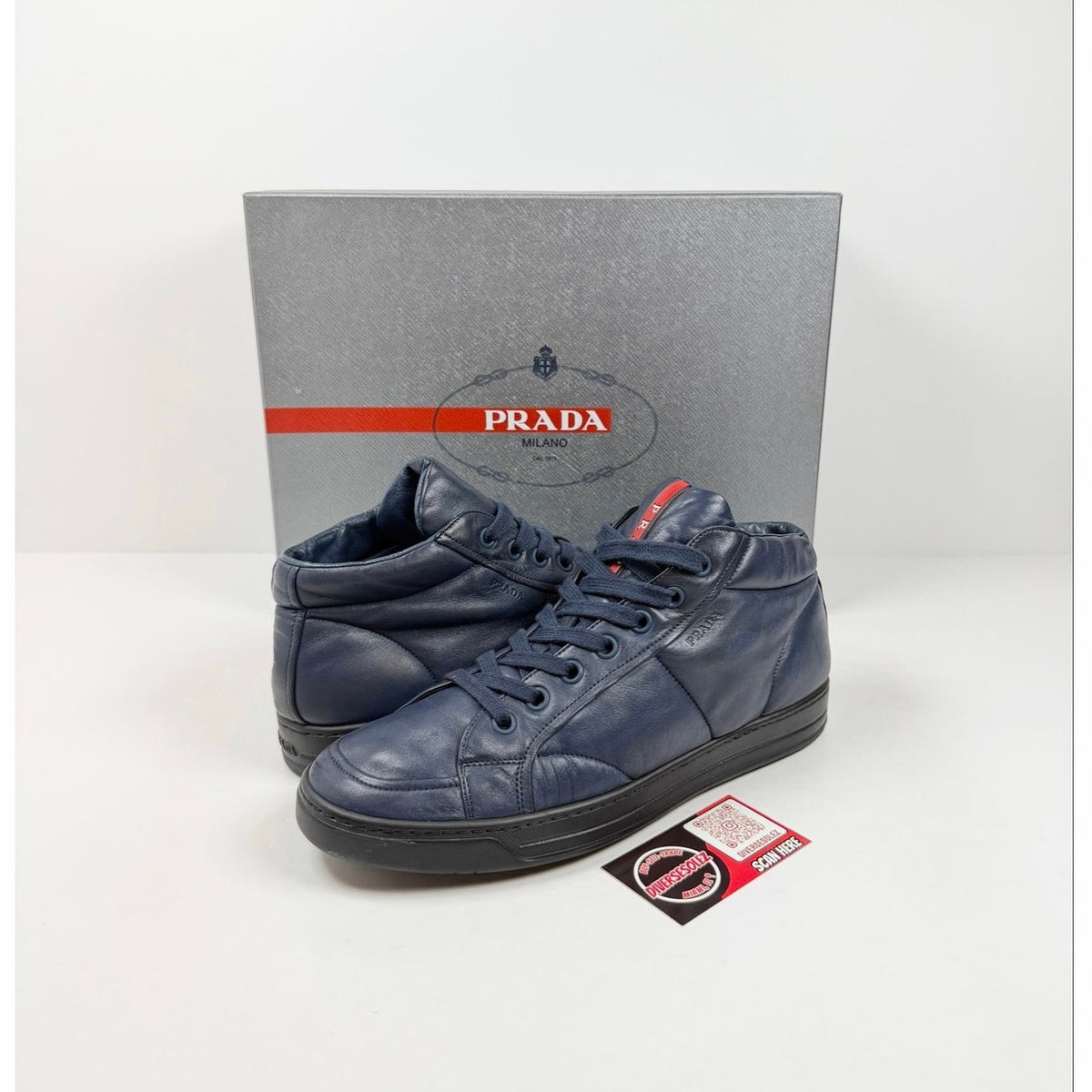 Size 9.5UK/10.5US - Prada Soft Leather High Top