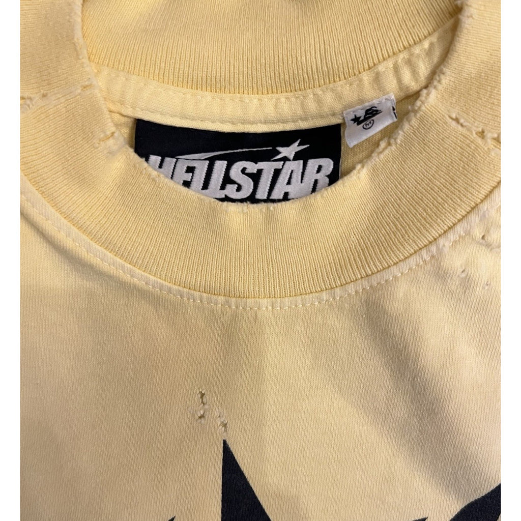 Size M - Hellstar Crack Print Faded Distressed NEW