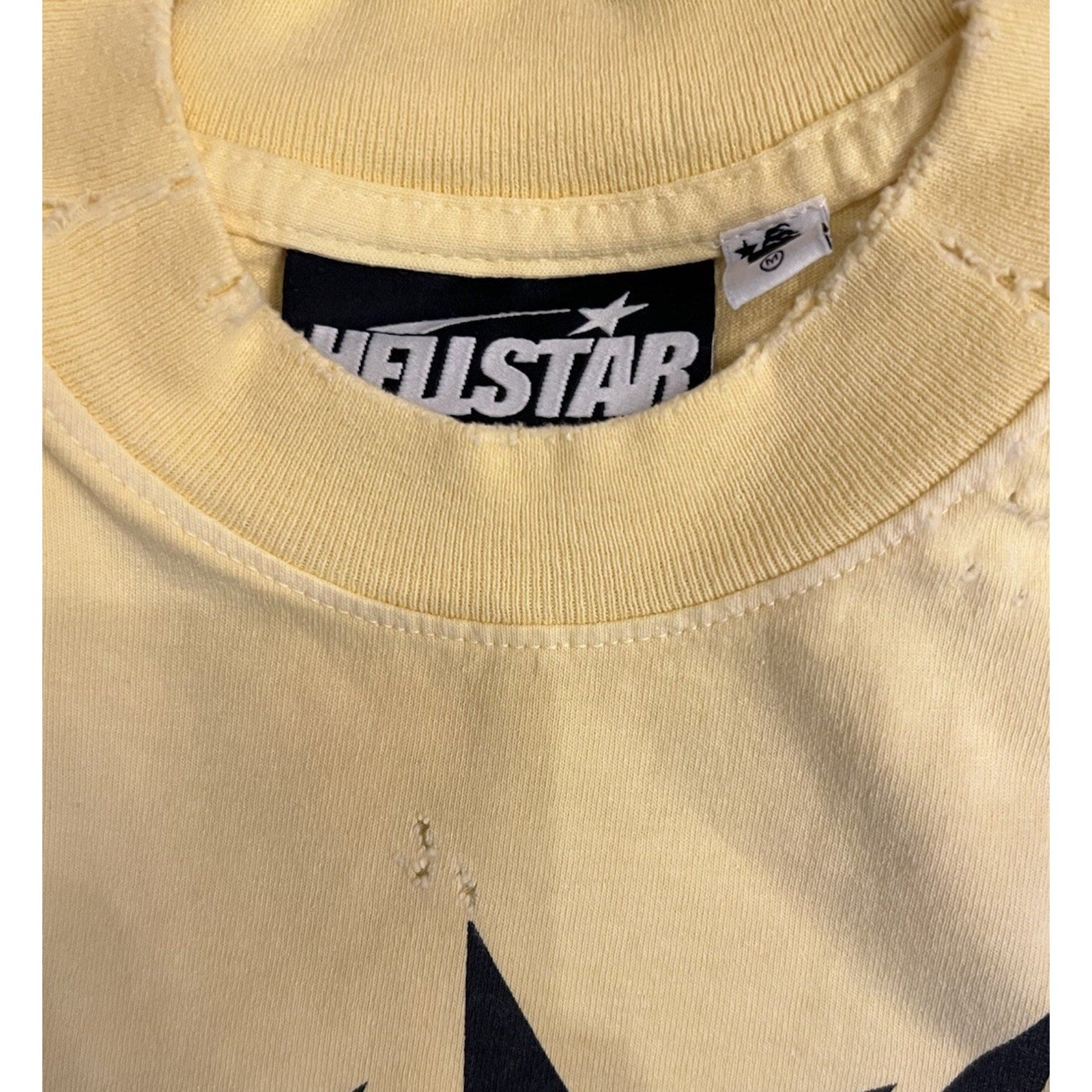Size M - Hellstar Crack Print Faded Distressed NEW