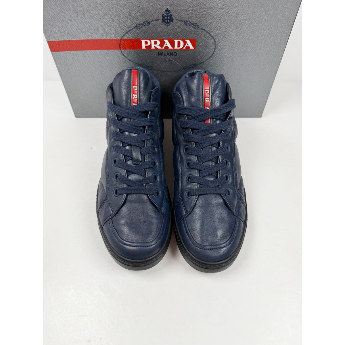Size 9.5UK/10.5US - Prada Soft Leather High Top