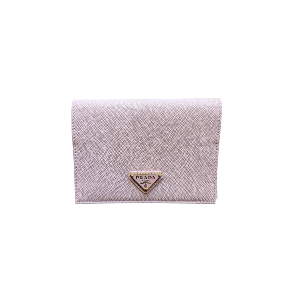 Prada Saffiano Pink Leather Bifold Wallet NEW
