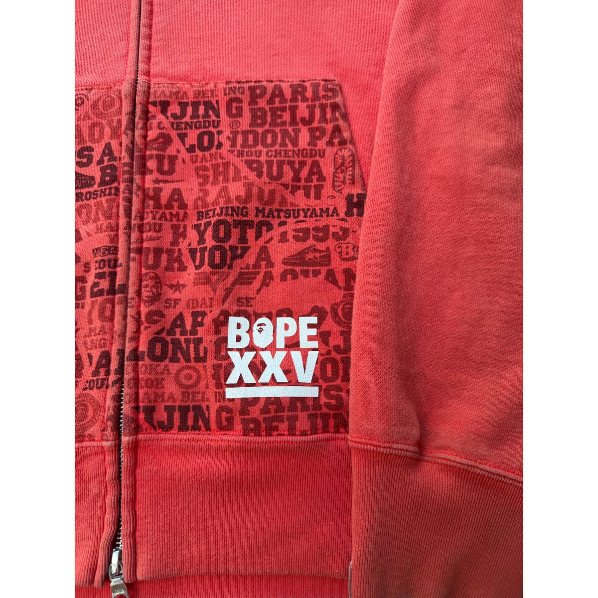 Size L - Bape XXV Cities Camo 2nd Ape Zip Hoodie