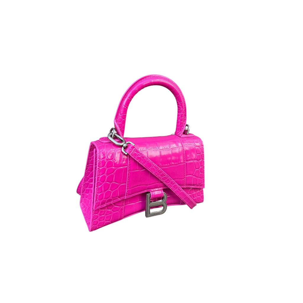 Balenciaga Croc Leather XS Hourglass Top Handle Bag NEW
