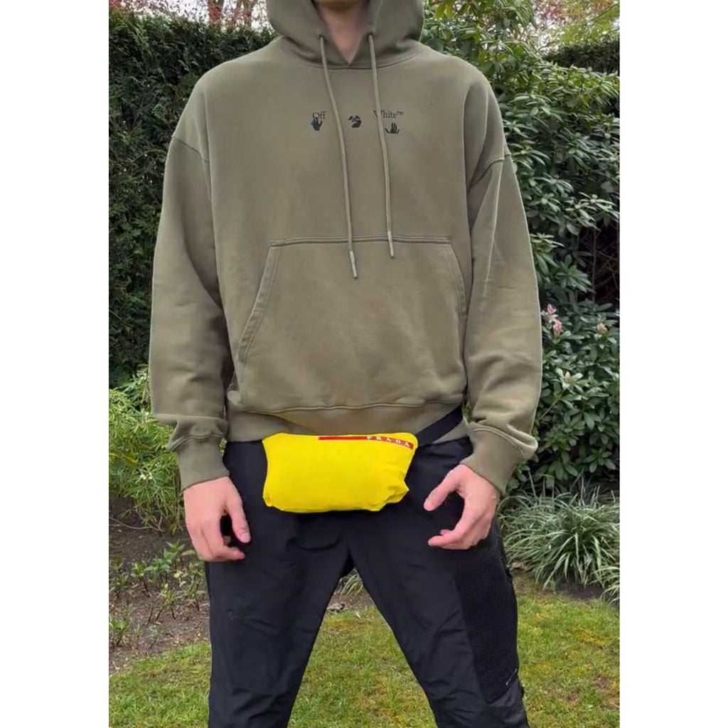 Size M - Prada 2-in-1 Convertible Jacket & Bag Yellow Nylon