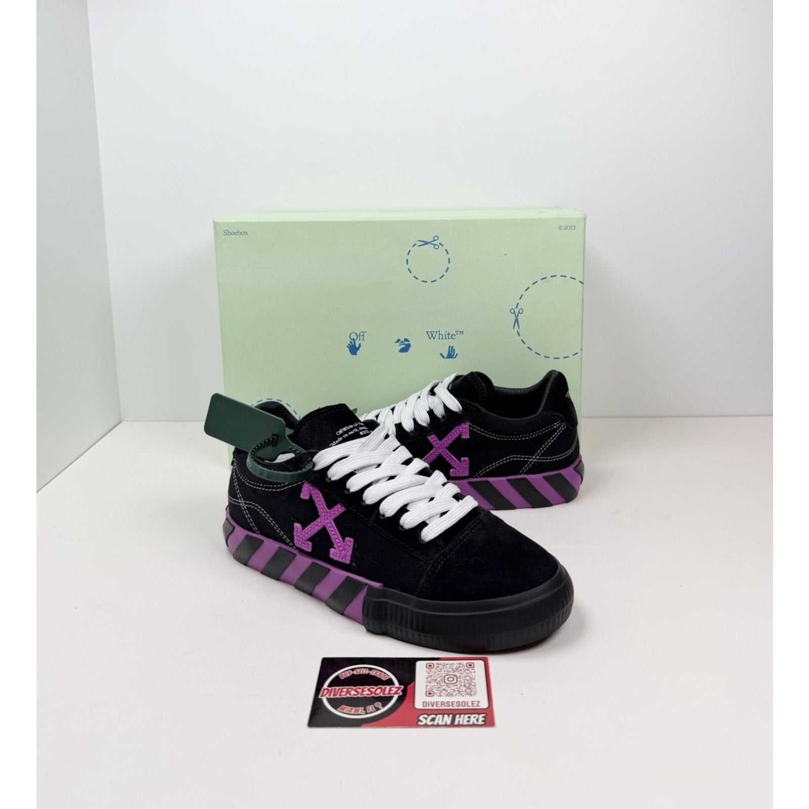 Size 36EU/6W - Off-White Vulcanized Canvas Black/Purple