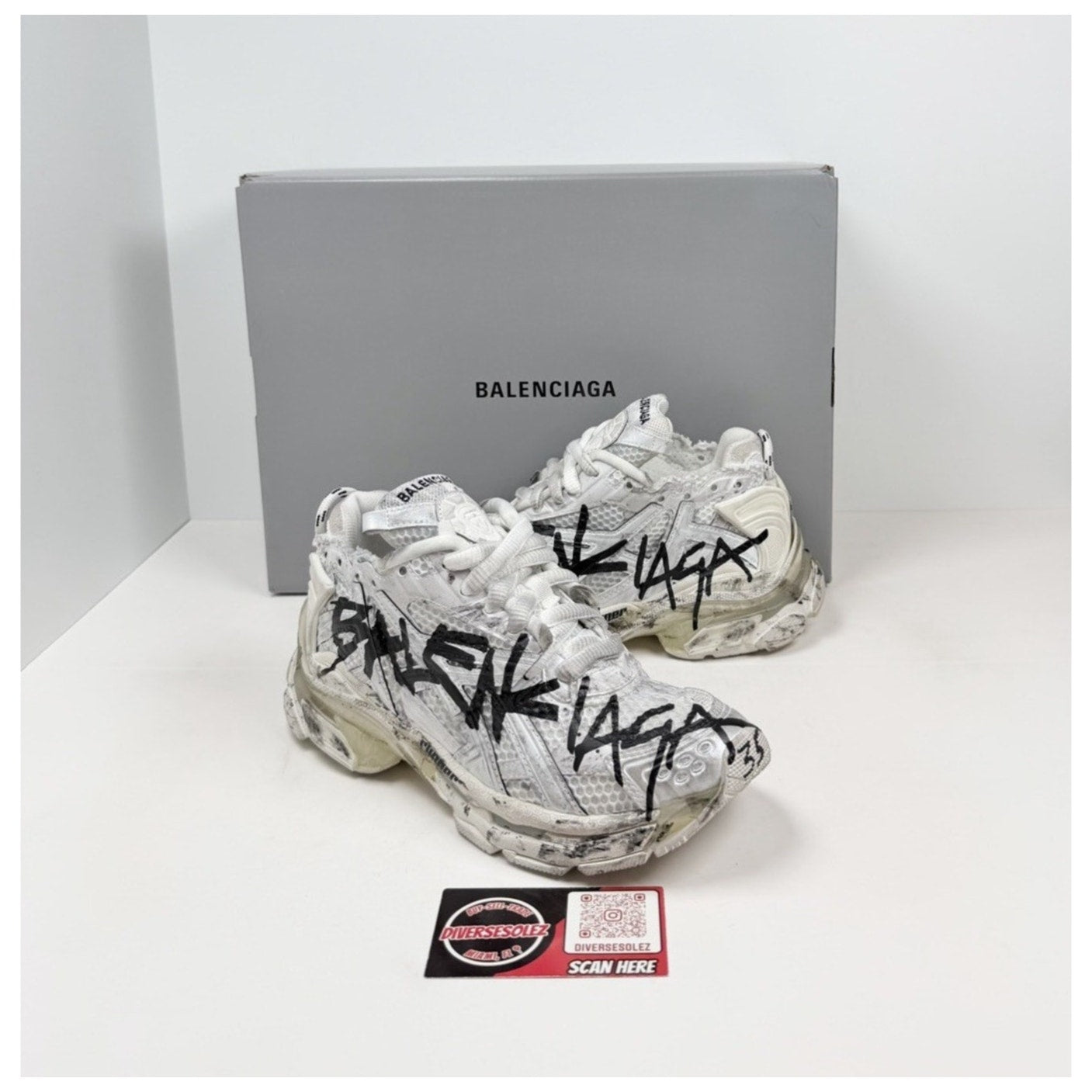 Size 35EU/5W - Balenciaga Runner Distressed Graffiti NEW