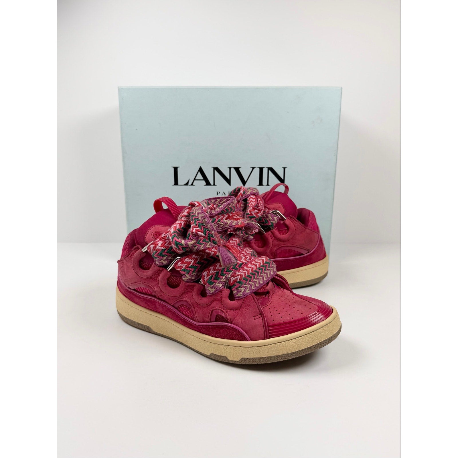 Size 42EU/9US - Lanvin Curb Red Sneakers