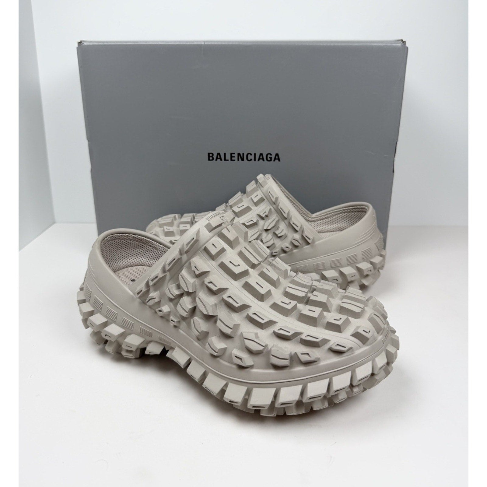 Size 7 Women's - Balenciaga Defender Beige Clogs NEW