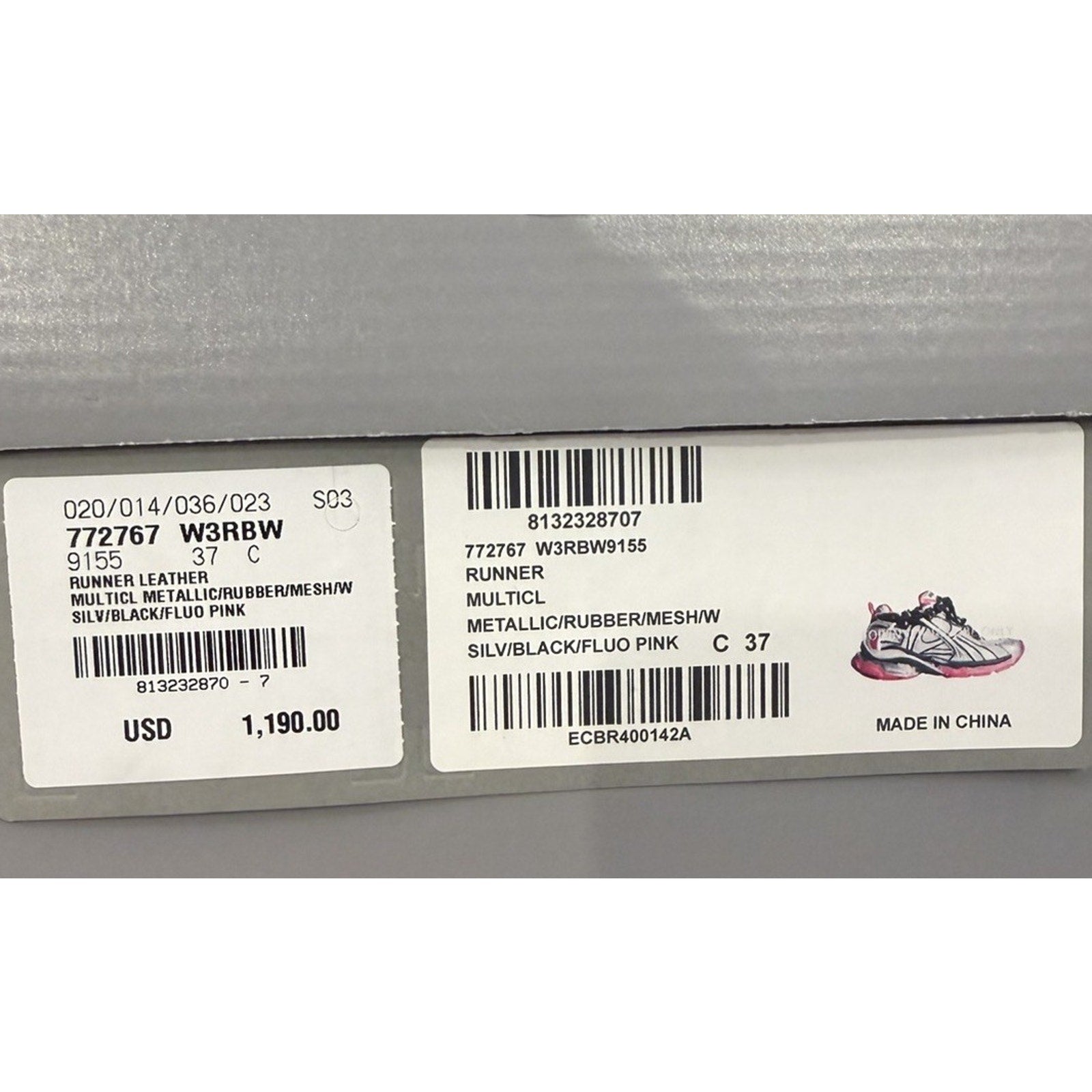 Size 37EU/7W - Balenciaga Runner Black Pink NEW