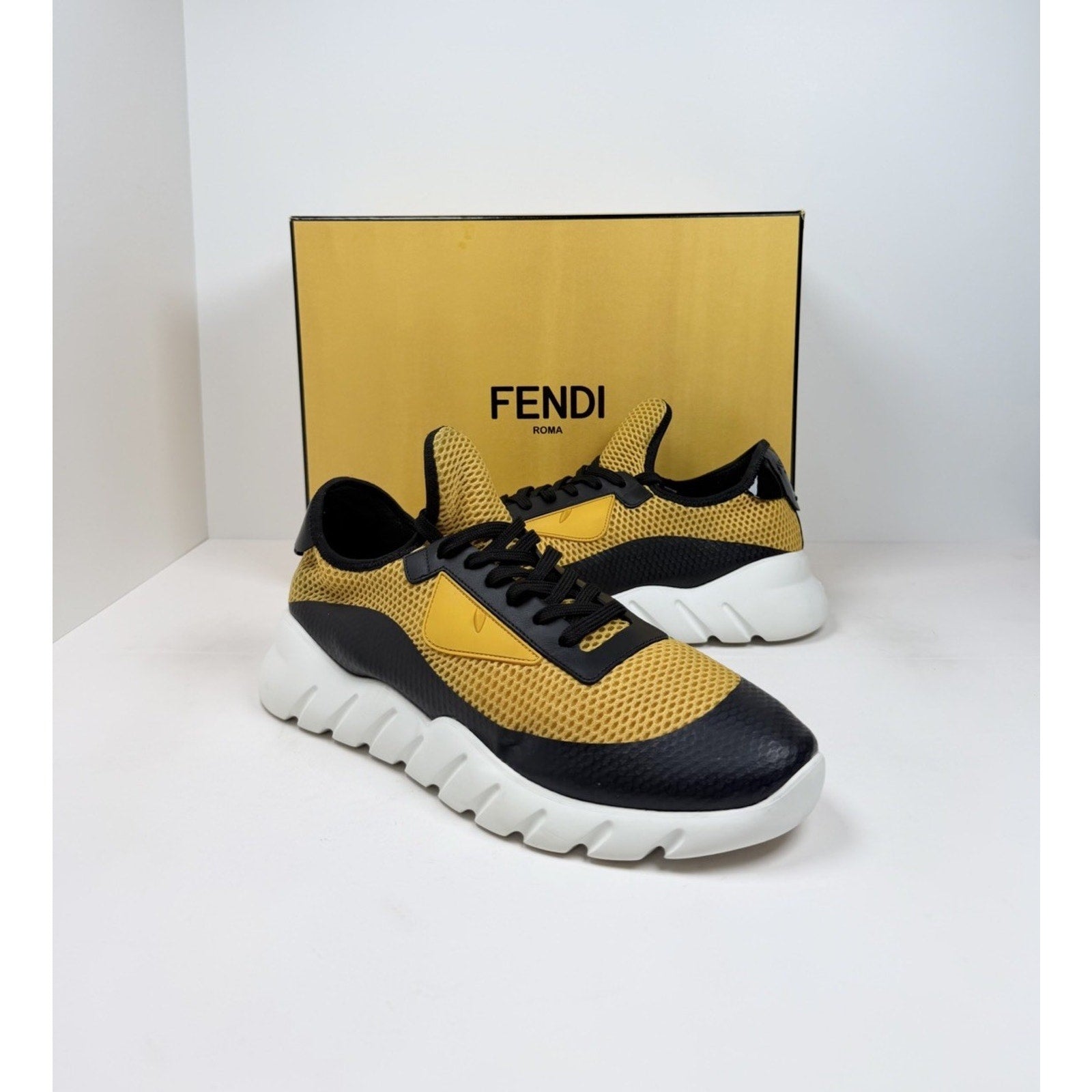 Size 9UK/10US - Fendi Monster Eyes Black Yellow