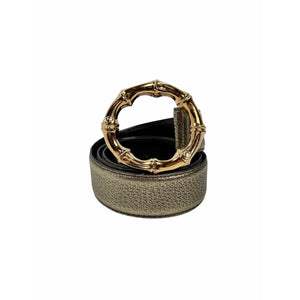 Size 90/36 - Gucci Bamboo Accent Leather Belt