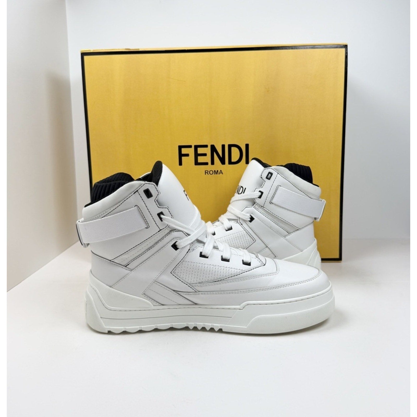 Size 8UK/9US - Fendi Vitello Logo Leather High Like New