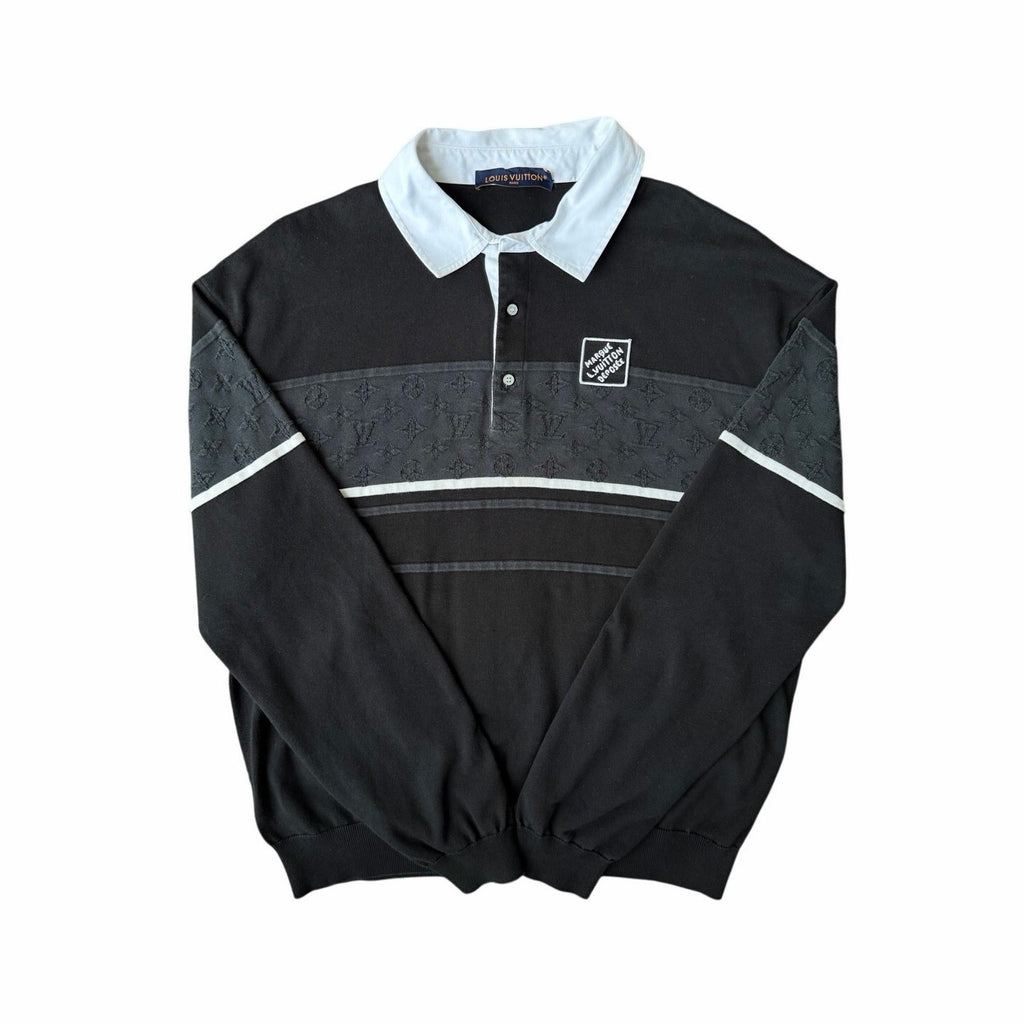 Size XL Fits L - Louis Vuitton Jaquard Polo Long Sleeve
