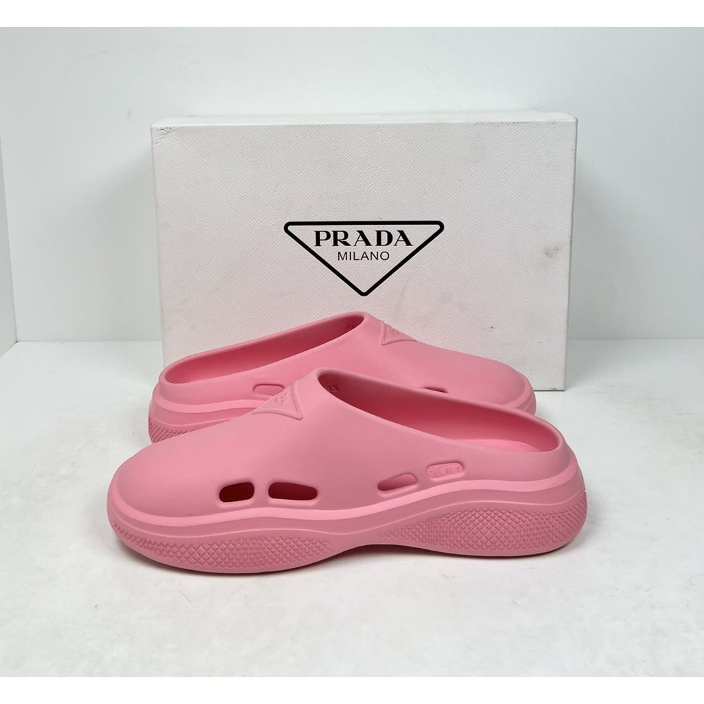 Size 35EU/5W - Prada Rubber Pink Mule Clogs NEW