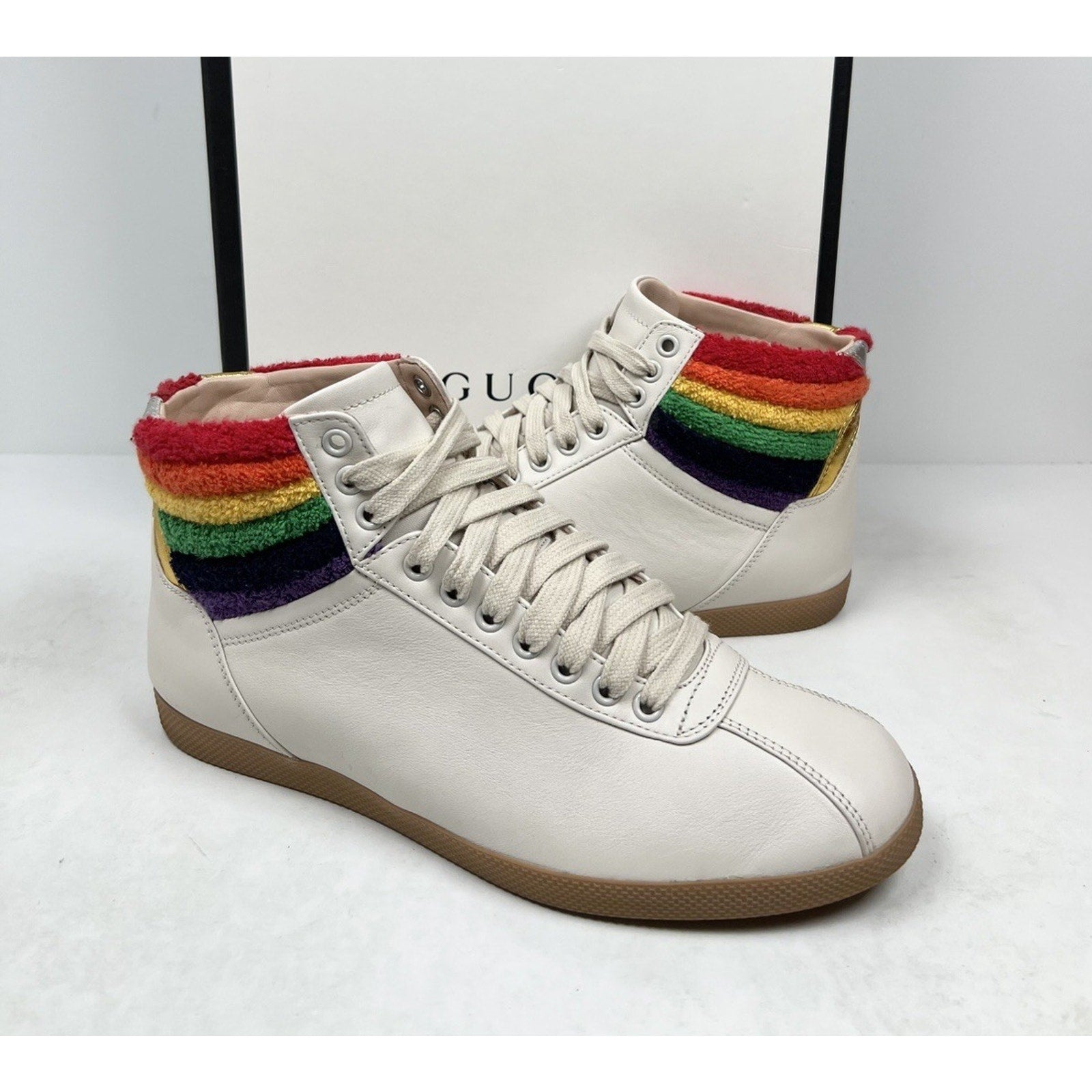 Size 7G/7.5US - Gucci Rainbow Collar Leather High