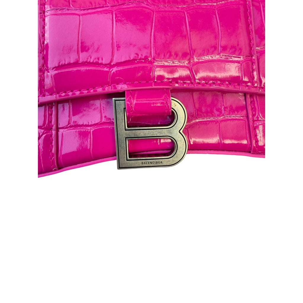 Balenciaga Croc Leather XS Hourglass Top Handle Bag NEW
